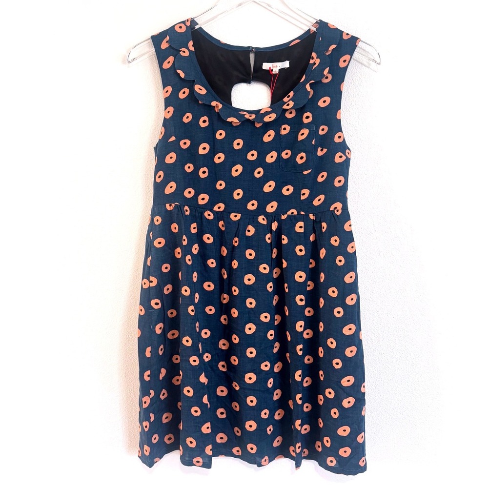 Kiup Women's Sleeveless Mini Dress with Scallop Collar & Back Cutout